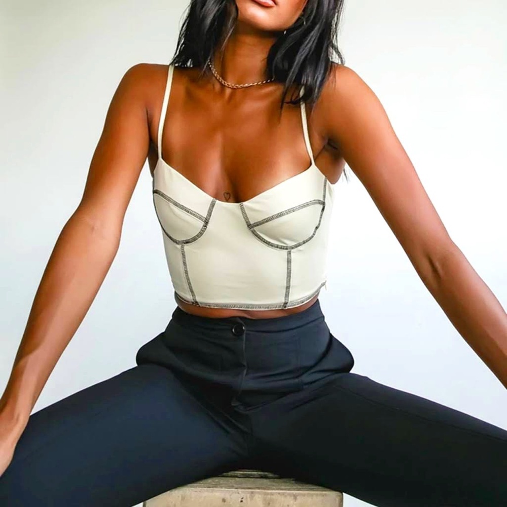 PRINCESS POLLY Leilani Beige Crop Top Outdoor Festival Boho / Size 4